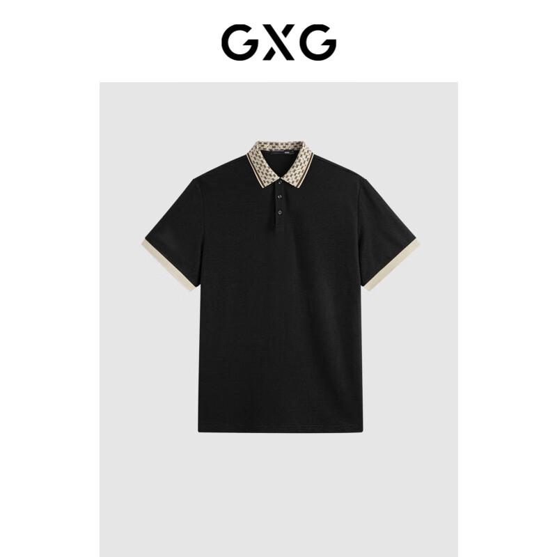 Мужская летняя модная рубашка-поло GXG с цветовыми блоками, 100% хлопок