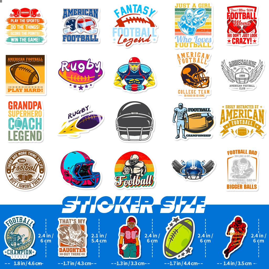 50 Rugby Text Paper Sports New Rugby Personalized DIY Graffiti Stickers New Products