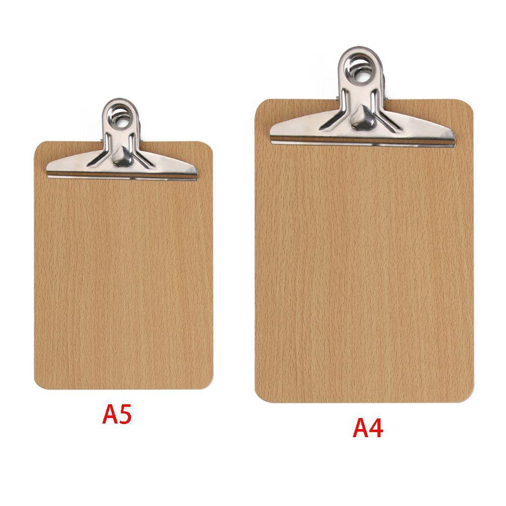 Office Supplies Wooden Multi-Function Clipboards Writing Sheet Pad Filing Clip Folder Board