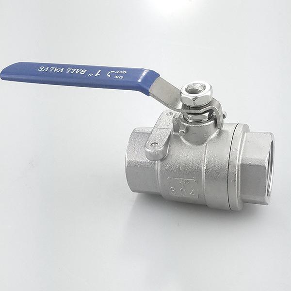 201/304 Stainless Steel Female Thread Ball Valve, Two-Piece, Available in 1/2", 3/4", 1", 2" (DN15-20)