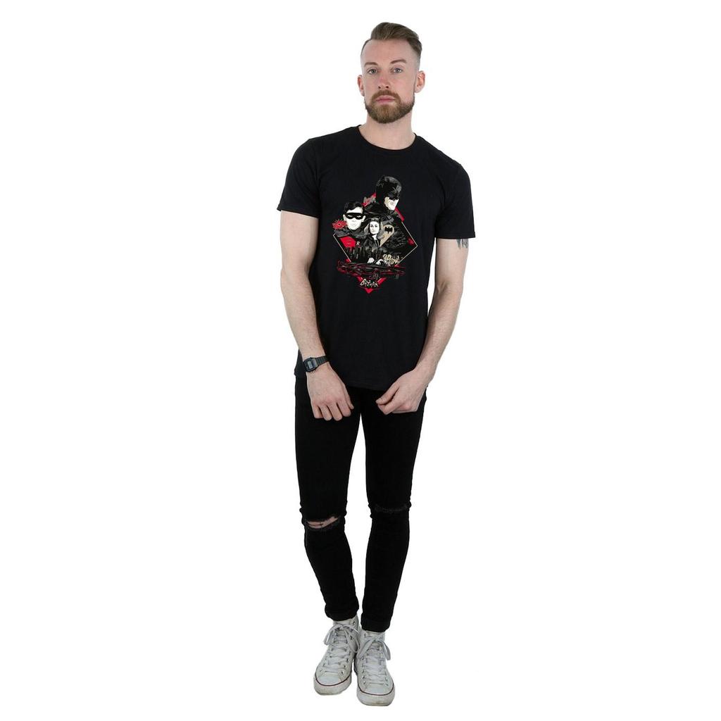 DC Comics Mens Batman TV Series Character Skyline T-Shirt