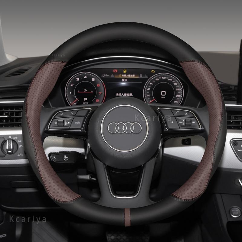 Car Steering Wheels Cover 38cm 15" For B A1 A2 A3 A4 A5 A6 A7 A8 Q2 Q3 Q5 Q7 S1 S2 S3 S5 S6 Sportback Avant Auto Accessories