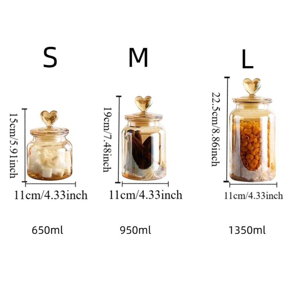 With Shape Lid Glass Sealed Jar Large Capacity Jam Jar Modern Grain Storage Bottle Kitchen