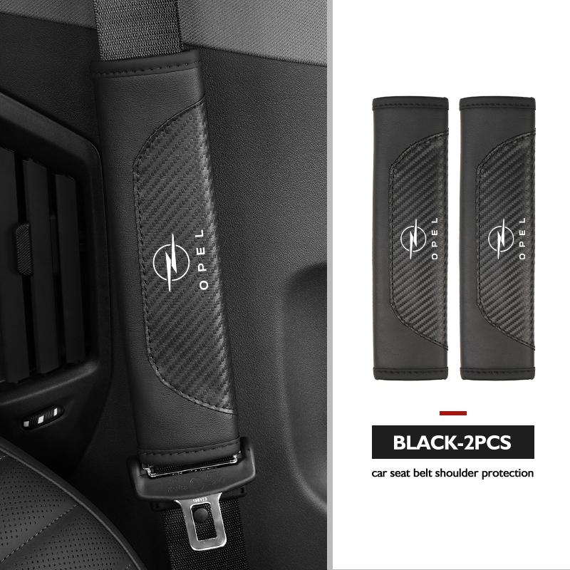 AAAYR1 Leather Car Seat Belt Cover Protect Shoulder Strap Padding For Opel ADAM ASTRA J K CORSA E INSIGNIA MOKKA VIVA Meriva