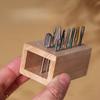 1pc Premium Wooden Nail Drill Bit Holder 18-Hole Organizer for Manicure & Pedicure Tools Durable Wood Storage Box for Nail Art Supplies
