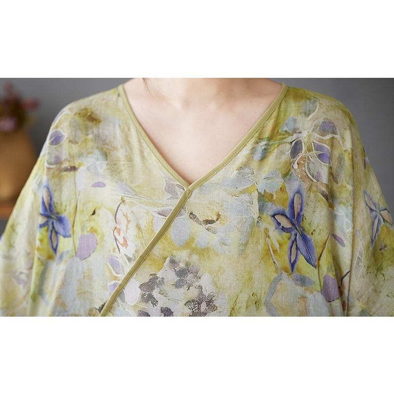 DIMANAF 2025 Летнее платье больших размеров для женщин, повседневное льняное платье свободного кроя, базовое цветочное длинное макси винтажное платье