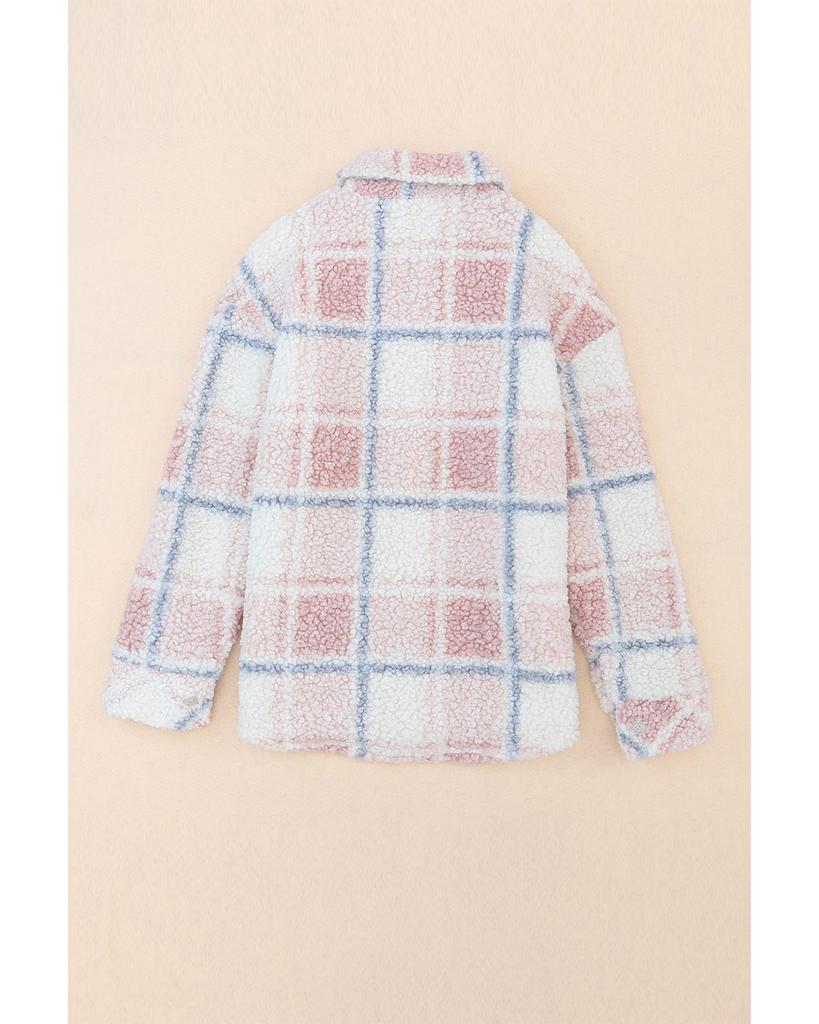 Azura Exchange Уютная шуба из шерпы с клетчатым принтом