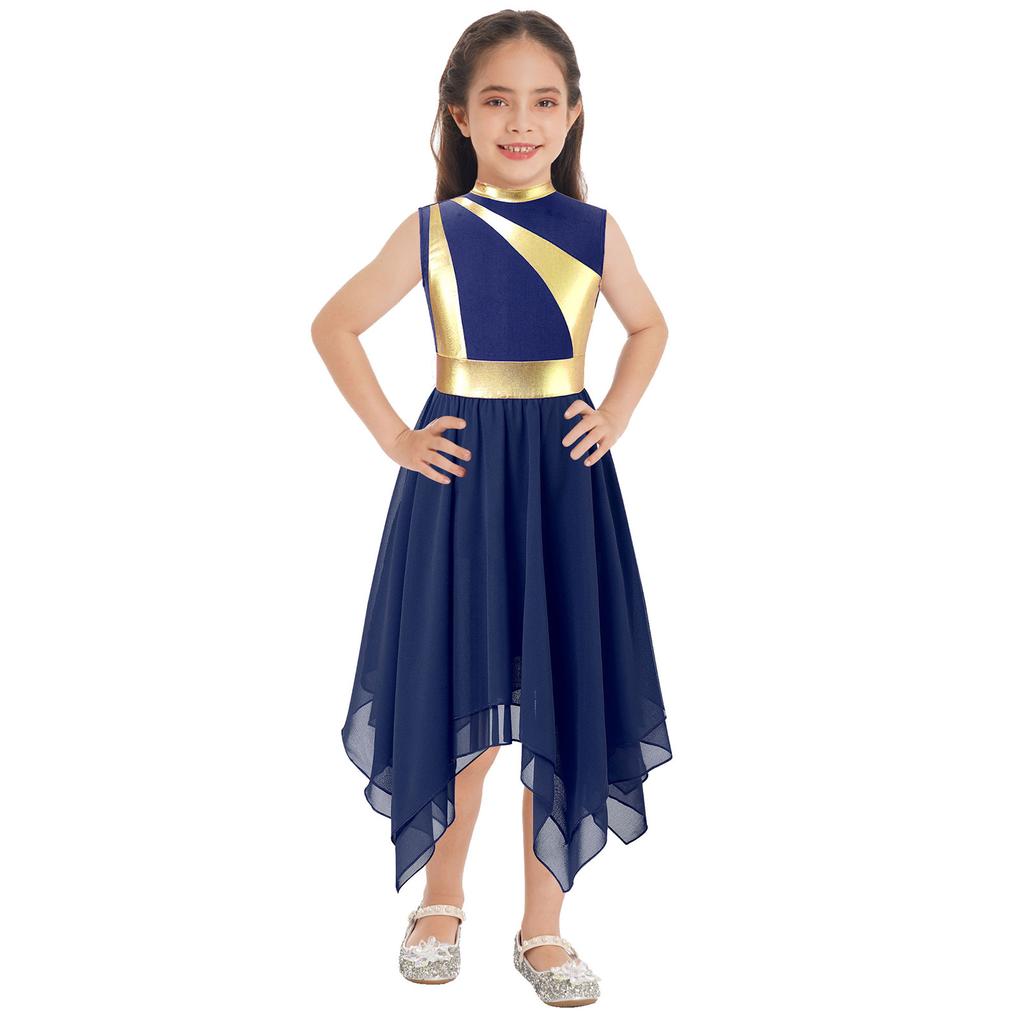 Kids Girls Praise Lyrical Dance Dress Worship Liturgical Celebration Costume Ballet Dance Wear
