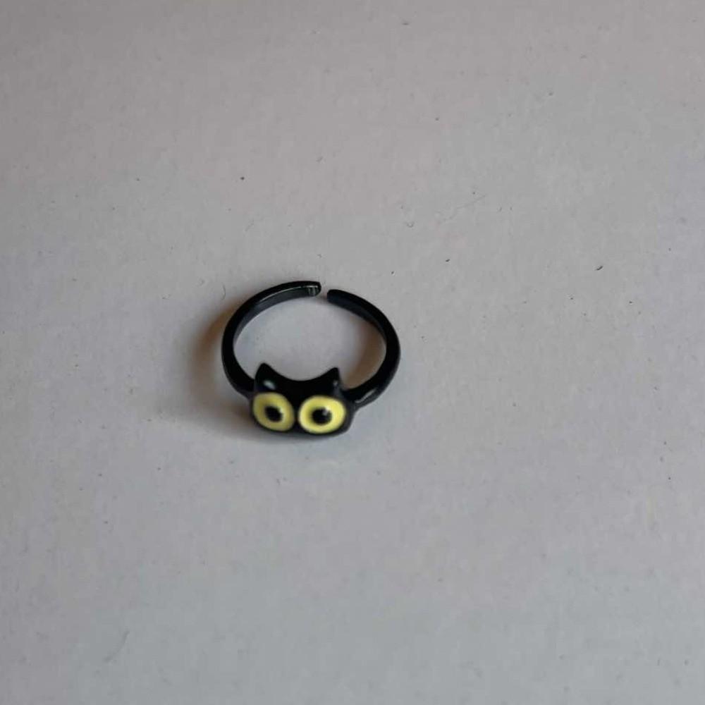Rabbit Black Cat Couple Ring Harajuku Ring Fashion Jewelry Women Opening Ring Korean Style Ring