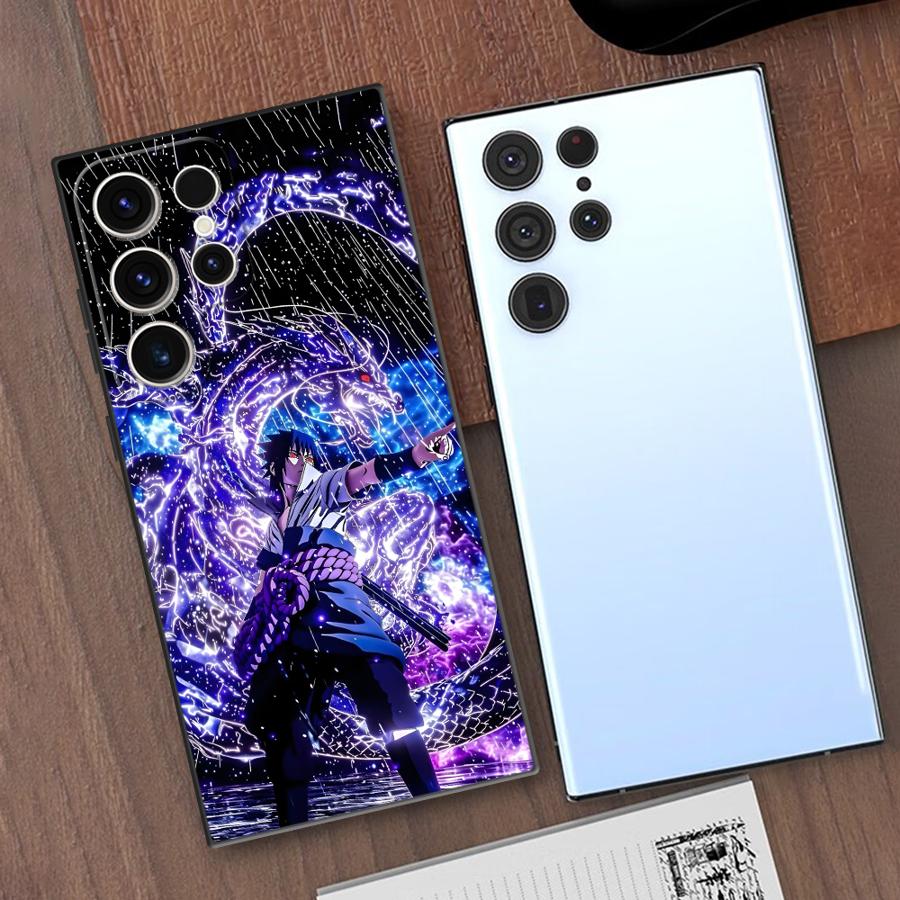 Black Soft Phone Cover Case for Samsung Galaxy S20 S21 FE S24 Plus S25 Edge S23 Ultra Cool Kirin Sasuke