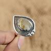 Birthday Gift For Her Natural Golden Rutile Promise Adjustable Ring 925 Silver