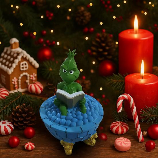 Рождественский Санта Клаус Лампа для пены для ванны 3D Санта Читает Книгу в Ванне Скульптура Милый