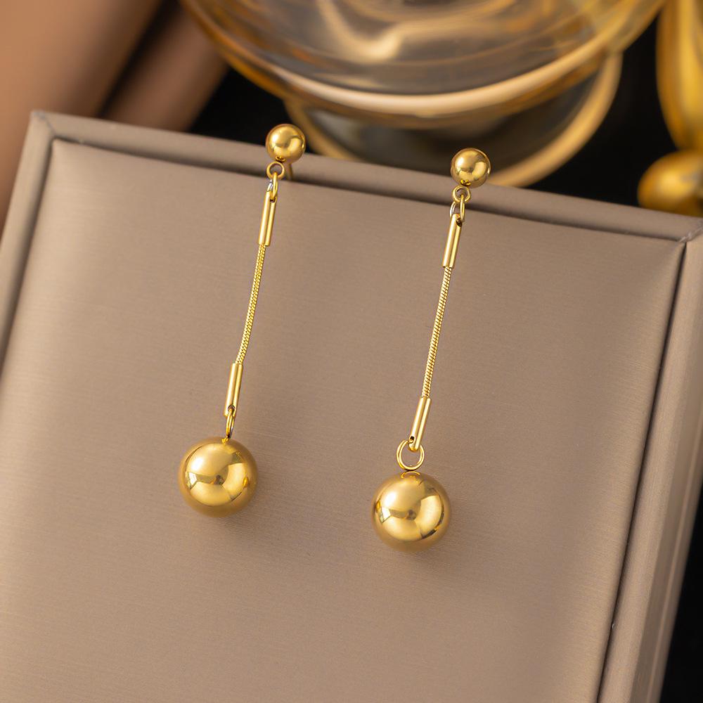 Elegant Retro Stainless Steel Earrings with Exaggerated Design for Women
