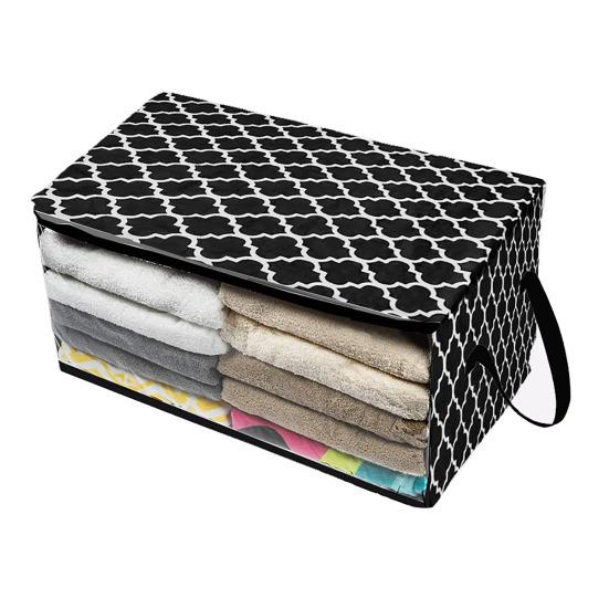 2 шт. сумки для хранения одеял с ручками, большая вместимость, прозрачное окно, дизайн одеял, одежда