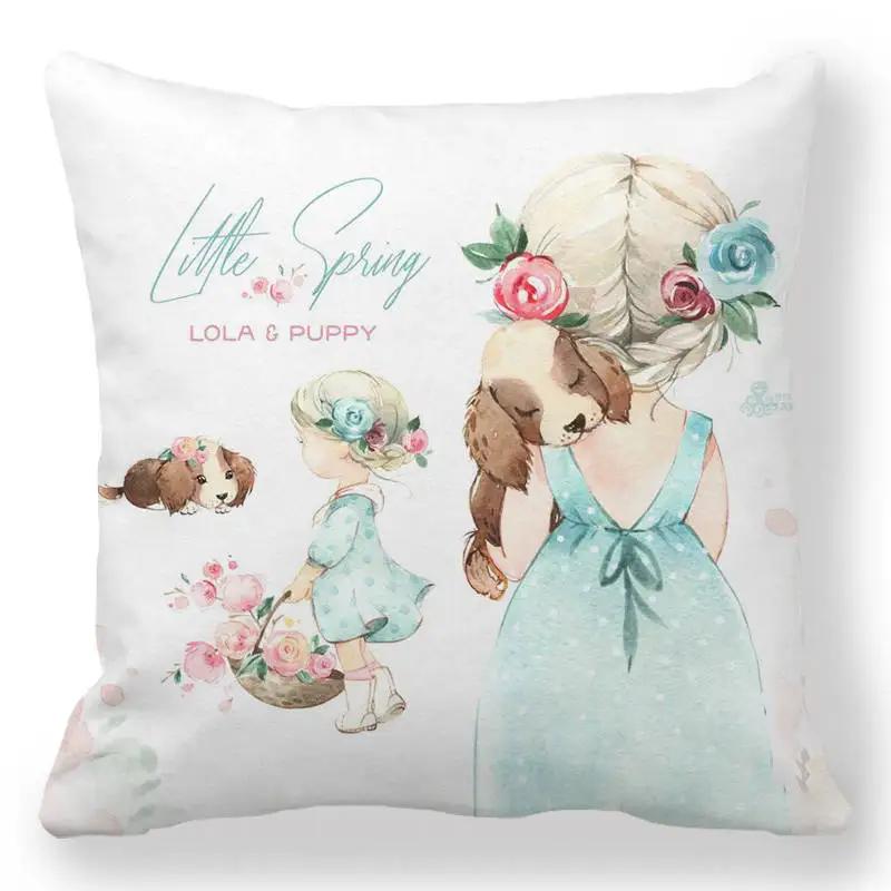 Easter Bunny Print Cushion Cover Spring Easter Egg Hare Pillowcase Home Decoration 40/45/50/60cm