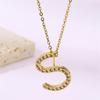 Atoztide Zircon Letter Pendant Necklace for Women Men Full Stone Alphabet Initial Name Monogram Charm Necklace Jewelry Gift