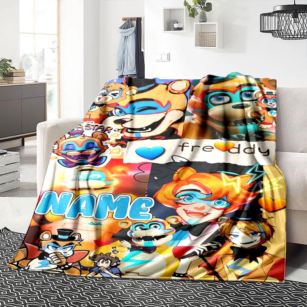 Custom Name Five Nights Freddy'S Party Blanket For Couch Bed Plush Cozy Fuzzy Blanket Super Soft Warm Blankets For Fall And Winter 0916217