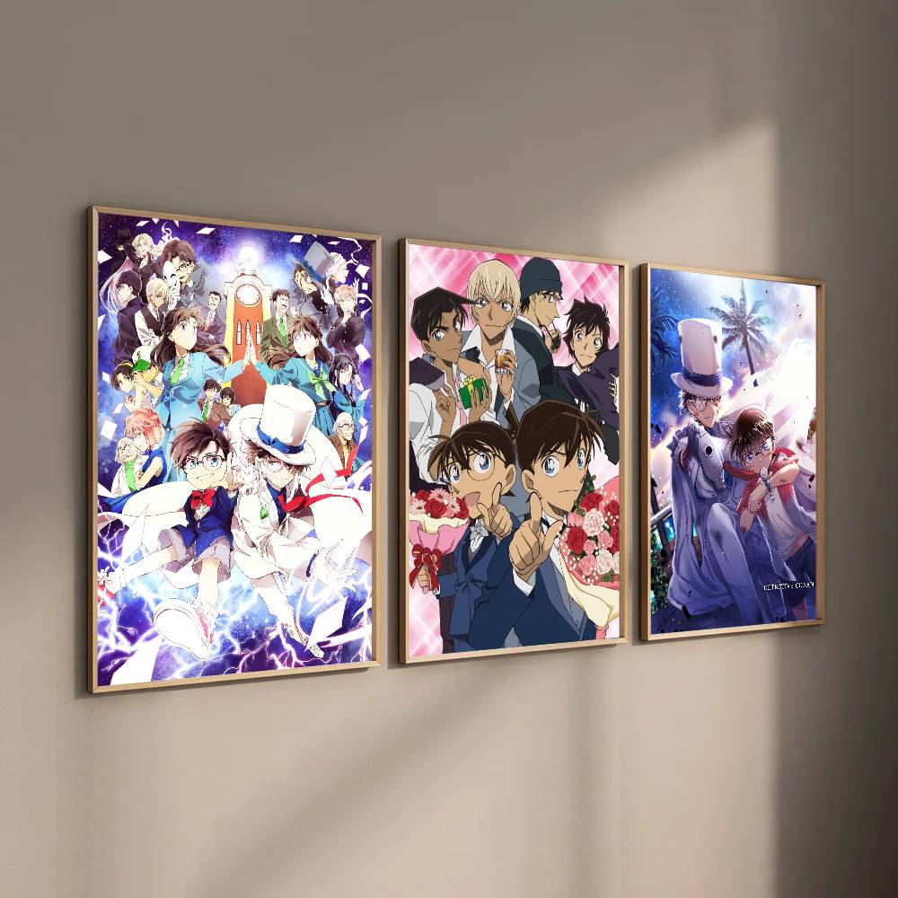 Anime Detective Conan Poster Self-adhesive Art Waterproof Paper Sticker Coffee House Bar Room Wall Decor