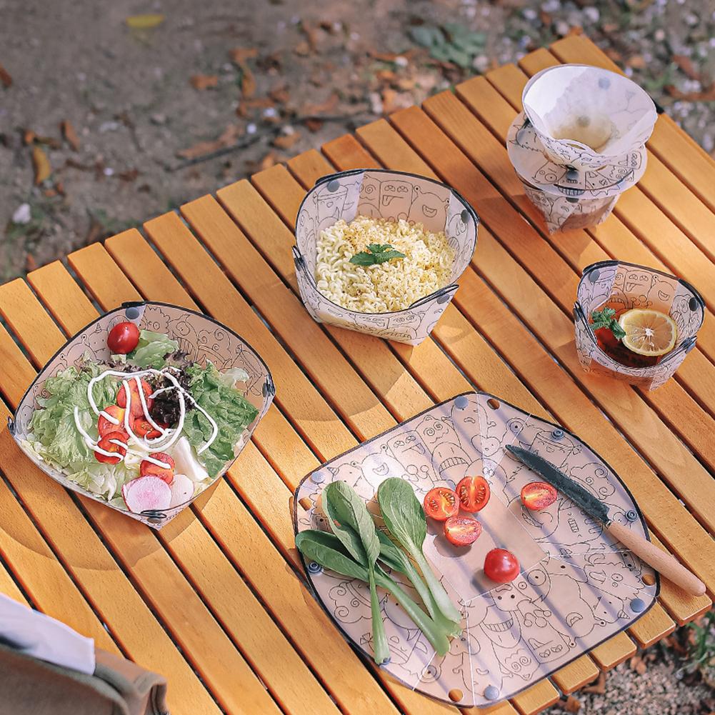 Outdoor Lightweight Folding Tableware Portable Bowl Dinner Plate Coffee Filter Funnel Water Cup Multi-purpose Camping Tableware 4