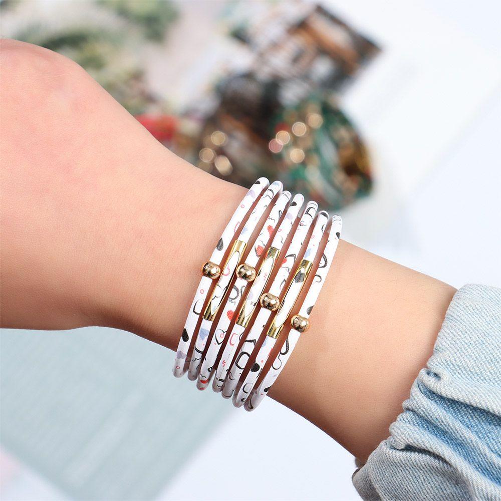 Retro Jewelry Elegant Multilayer Bangles Leopard Leather Bracelets Wrist Bands Wide Wrap Bracelet