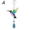 Wind Chime Hummingbird Metal Glass Painted Crafts Pendant Bell Dragonfly Bird Aluminum Pipe Home Courtyard Hanging Pendant
