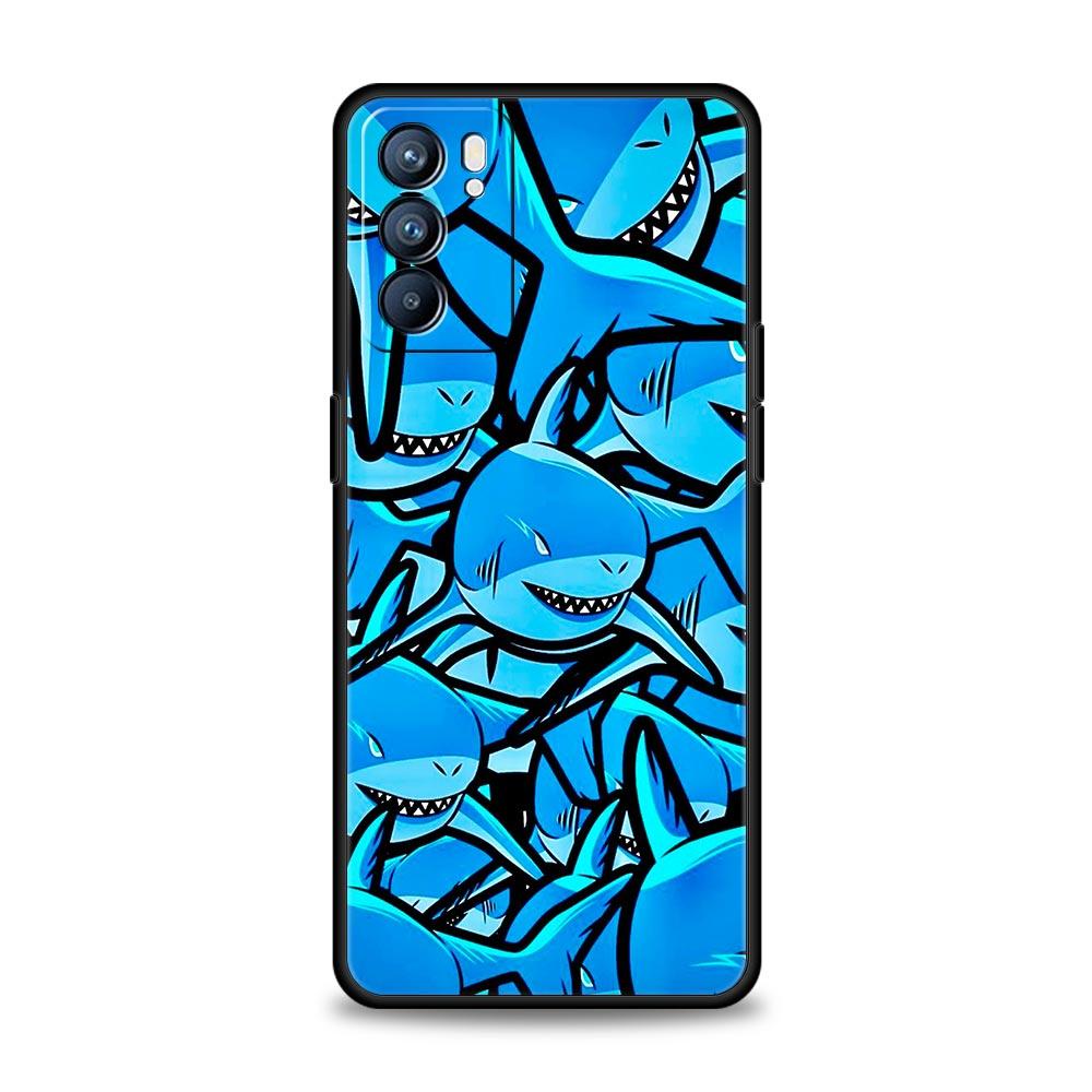 Чехол для телефона с узором 'Акулы на море' Для Oppo A17 A31 A54 A57 A78 A79 A98 Find X5 X6 Reno 6 7 8 10 11 12 13 F Pro 5G Мягкий чехол из ТПУ