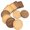 Personalised Logo 88cm Walnut Wood Coasters for Glasses Mugs Round Square Wooden Cup Mat Durable Tea Coffee Cup Pad Placemats