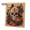 3D Faux Pearl Painting for Halloween Parties 2Pcs Art, Ghost Pumpkin Witch Crow DIY Kit Kit, Skull Craft Project Adults, Home Holiday Wall Decor