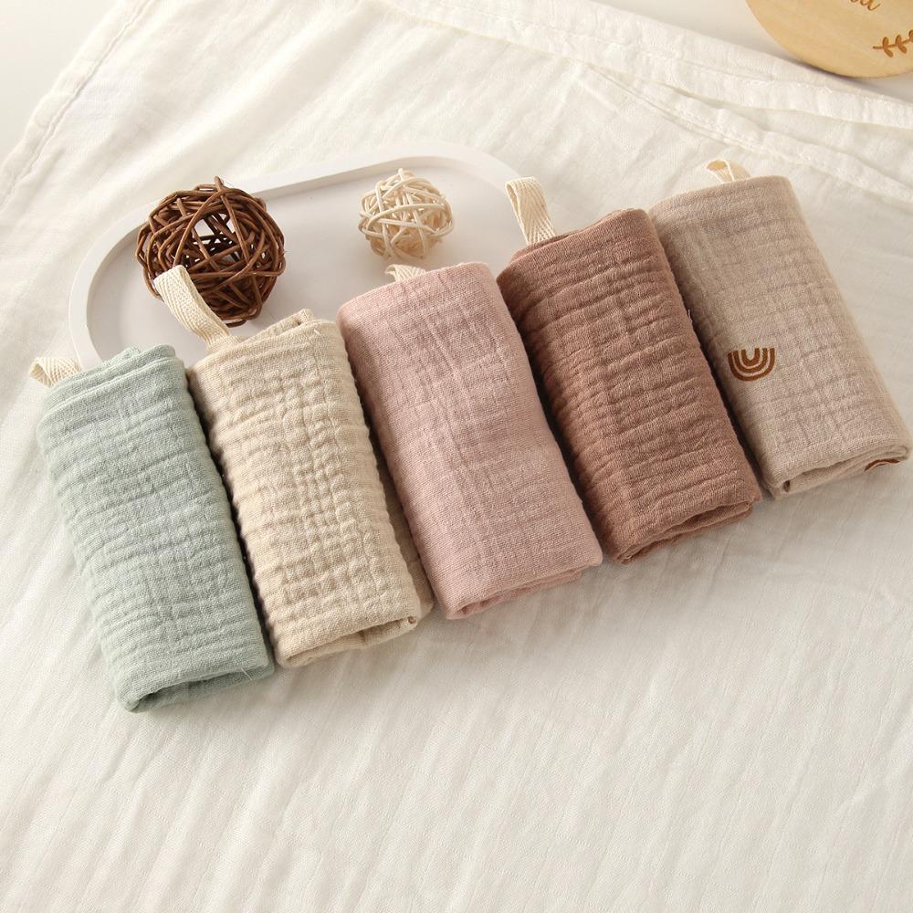 3/5Pcs Soft Baby Cotton Washcloth 6-Layer Pure Cotton Square Towels Newborn Burp Cloth