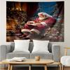 Christmas-Santa-Claus Print Tapestry, Backdrop, Easy Setup, Ideal for Bedroom, Office & Living Room, with Aesthetic Wall Hanging Decor.