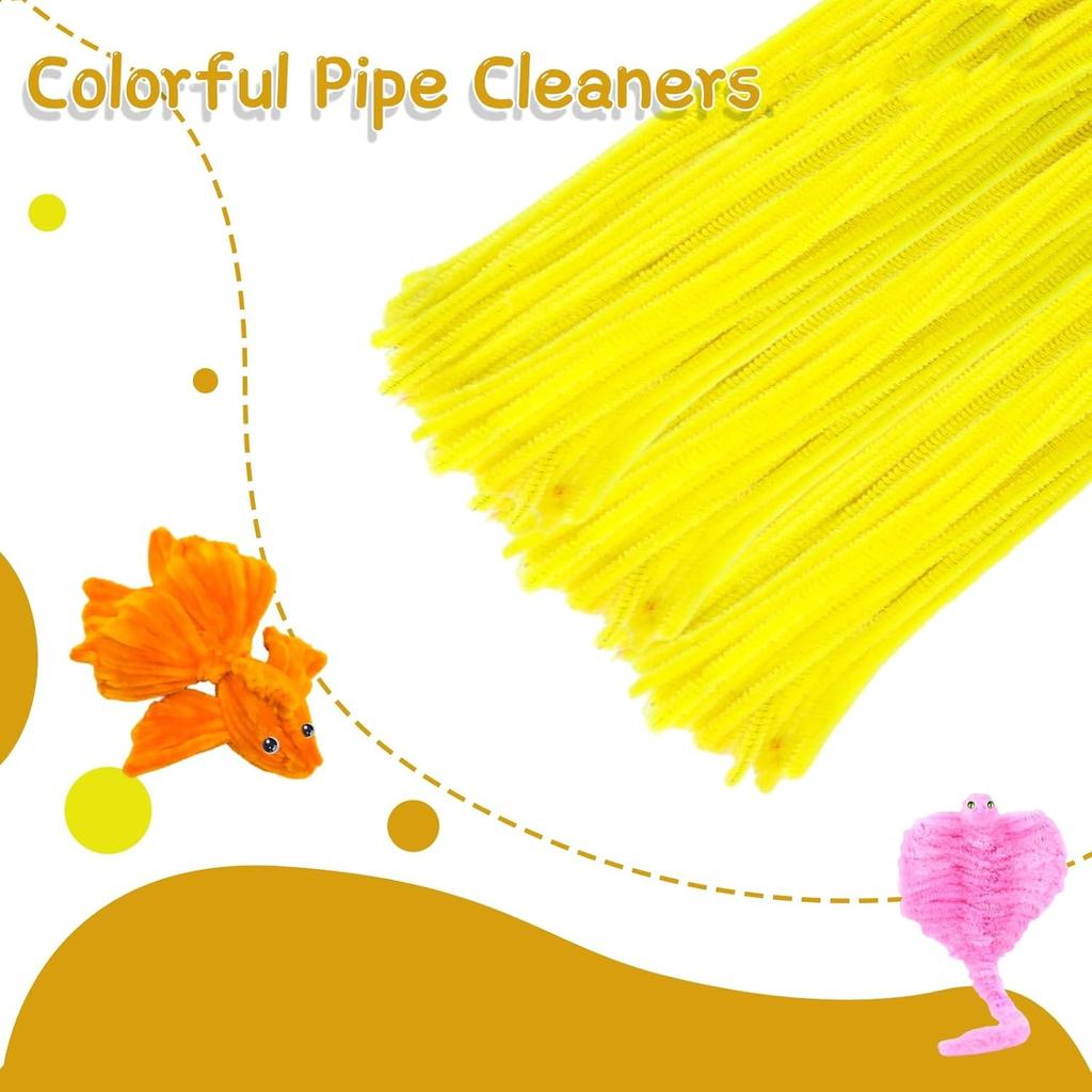 100 шт. Желтые ершики для чистки трубок, Креативные крафтовые ершики для фестивалей, DIY ручные поделки, Крафтовые материалы для дома, DIY ручные поделки