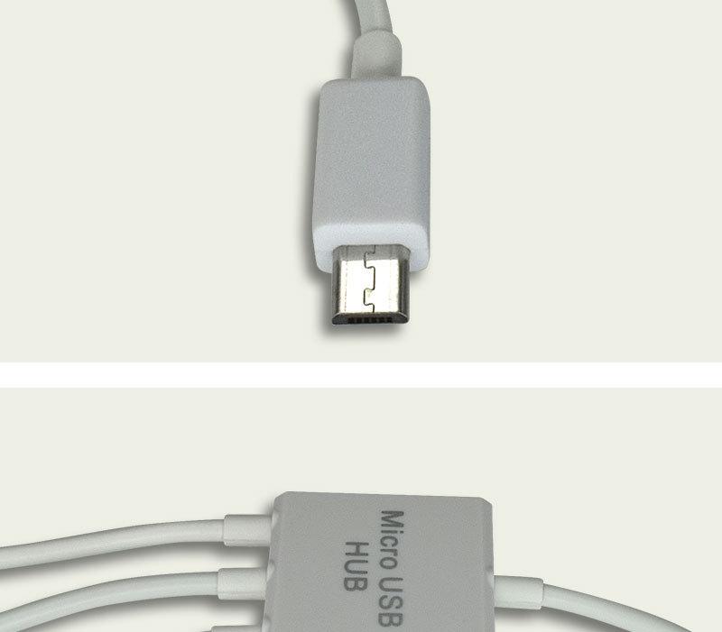 Многофункциональный кабель-адаптер OTG «три в одном» для Android Micro USB: Подключите мышь и клавиатуру к источнику питания