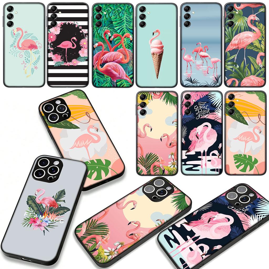 Flamingo Phone Cover Case for Apple iPhone 16 15 14 Plus 13 12 Mini 17 Pro Max + 16E Air 16+ ProMax Casing