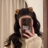 2Pcs Plush Cat Ears Shape Hair Clips Women Sweet Cute Beige Duck Beak Clip Hairpin Fashion Girls Headwear Hair Accessories