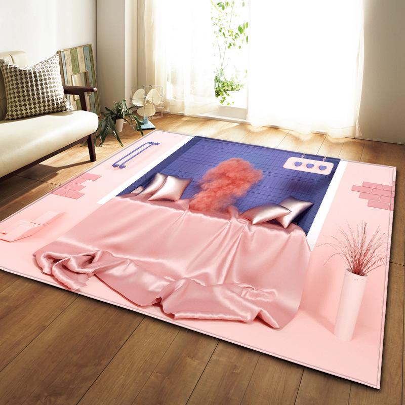 Свежий 4D ковер для гостиной, спальни, столовой, напольный коврик