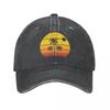 Retro Vintage Sunset Coco Palm Tree Tropical Beach Gift Baseball Cap Trucker Cap Dropshipping Men'S Hats Women'S