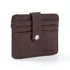 Reverse Faux Leather Card Wallet (Brown) Slim Transportation Card Wallet