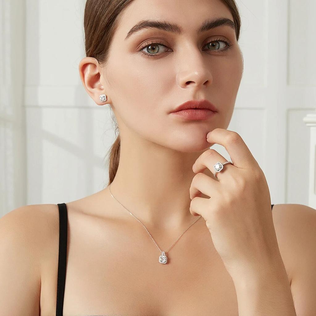 Необычные квадратные серьги-гвоздики с муассанитом и бриллиантами для женщин, сертифицированные стерлингового серебра 925 пробы, модные изысканные юбилейные украшения