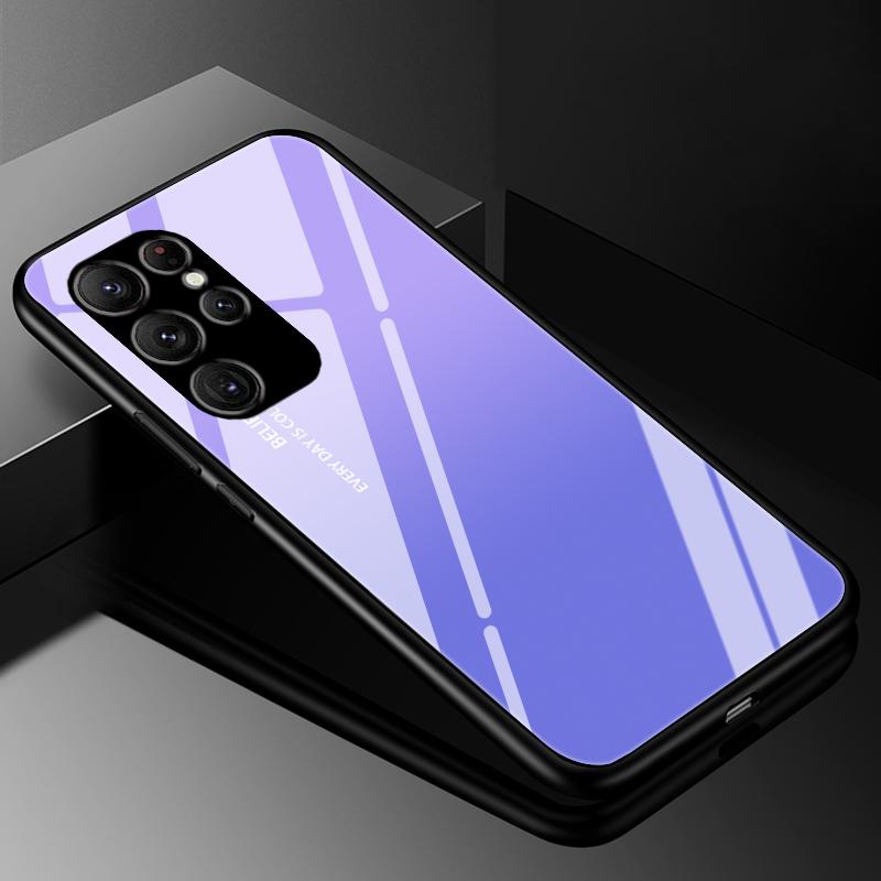 Чехол-крышка для Samsung S24 S23 Ultra, чехлы из закаленного стекла для Samsung Galaxy S22 S21 S20 S23 Plus FE, роскошный жесткий бампер с задней панелью