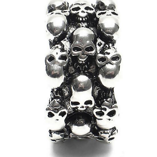 1Pc Men's Finger Charm Stainless Biker Knuckle Steel Punk Gothic Skull Ring