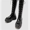 Длинные сапоги женские готические туфли на платформе сапоги до колена панк черные сексуальные мотоциклетные сапоги 2024 новые женские сапоги для косплея на Хэллоуин
