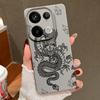 Мягкий противоударный чехол из ТПУ с принтом дракона для Xiaomi 13T Pro Poco X7 X6 Redmi Note 14 13 Pro 12 11 10 Pro с текстурой кожи и матовым тонким чехлом для телефона