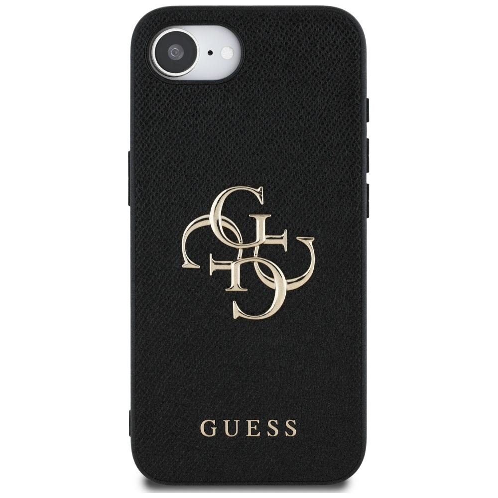 Guess Grained Big 4G Logo Small Classic Logo case for iPhone 16e / 17e black