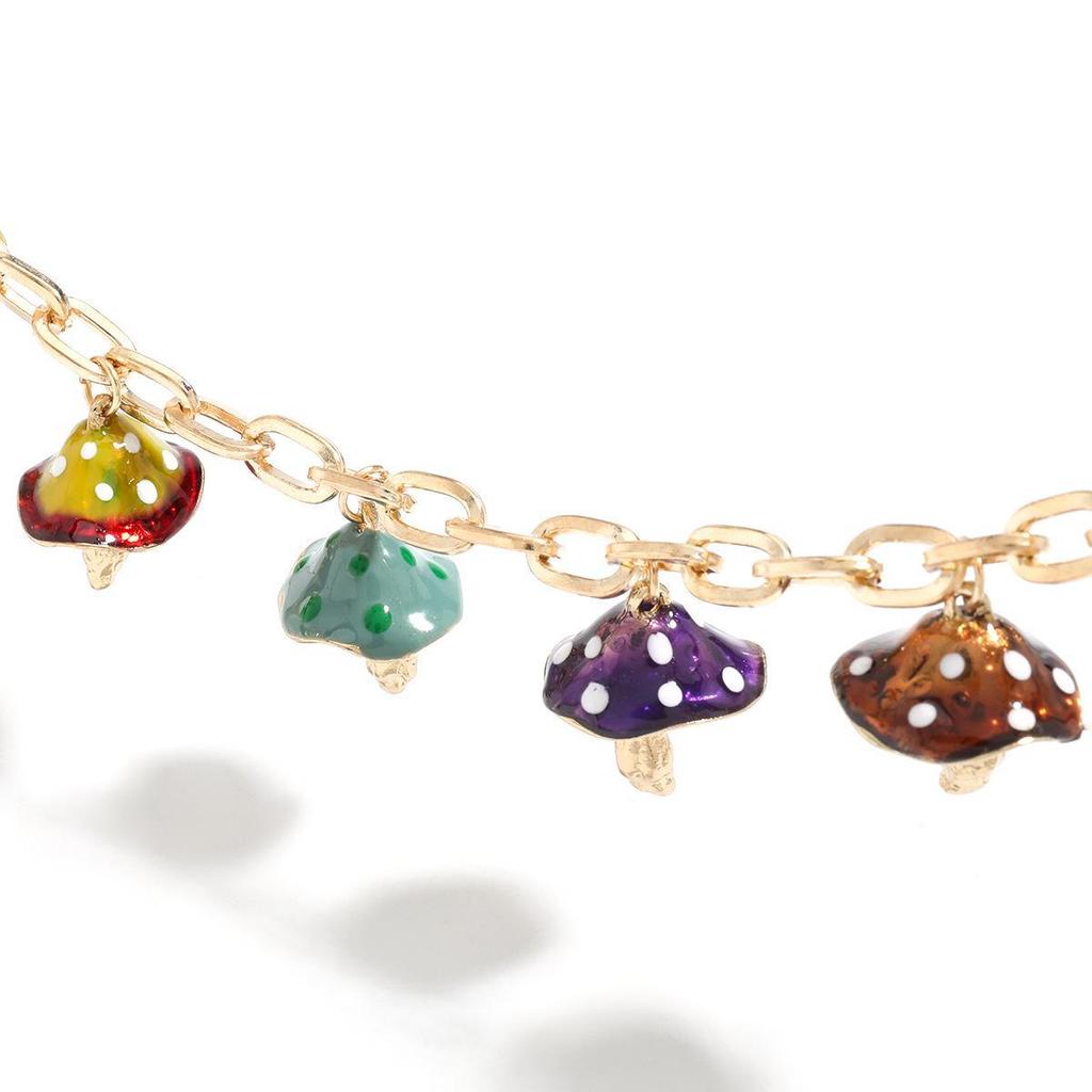 Модное многослойное ожерелье из сплава в виде гриба в стиле хип-хоп для женщин