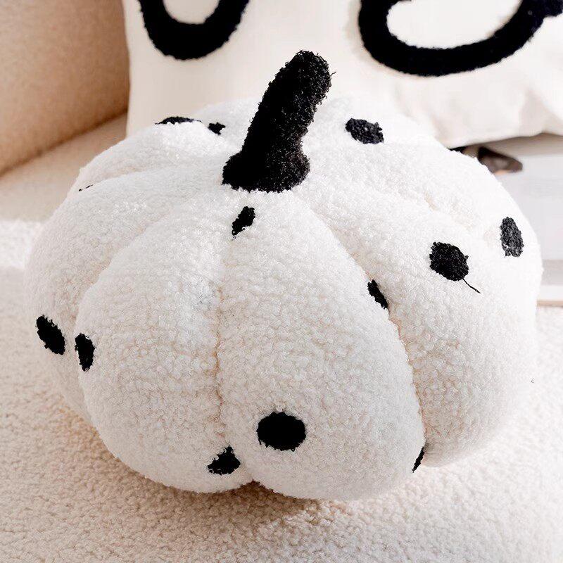 Neutral Black & White Home Vibes: Cozy Tufted Pillow Collection with Abstract, Checkerboard & Fun Pumpkin Accents
