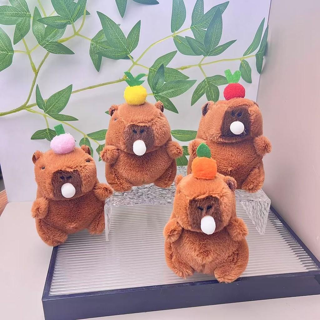 Blow Capybara Bubble Keychain Top Persimmon Kids Backpack Hanging Doll Plush