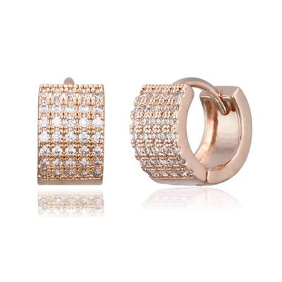 Серьги-гвоздики 14K с объемным кубическим цирконием от ELLE Jewelry (Позолоченный) ELGPEE505