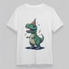 Women's Plus Size Soft Classic T-Shirt Cute Cartoon Dinosaur With Party Hat Tee