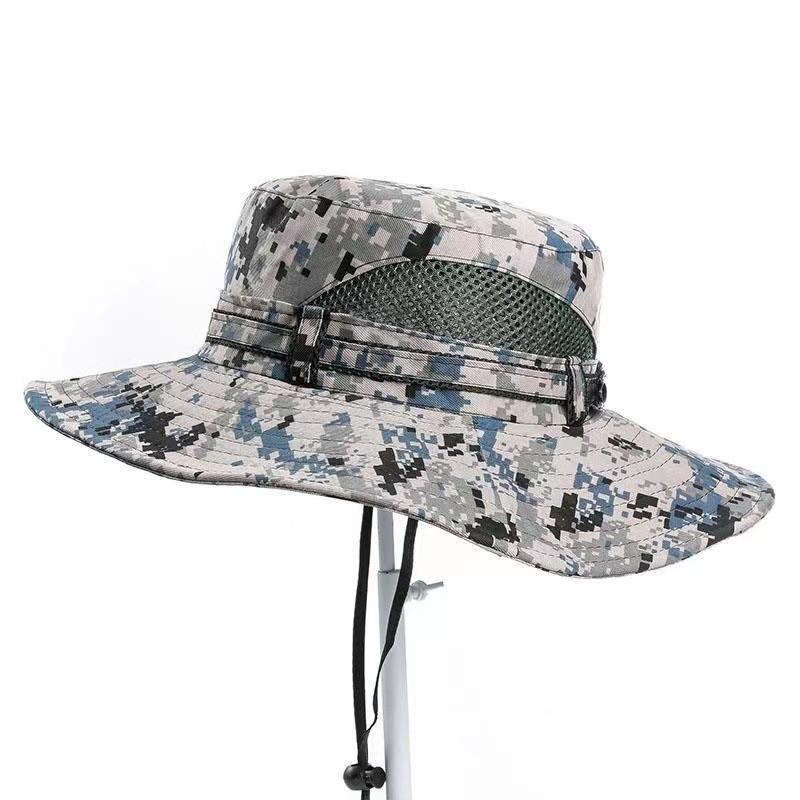 Camouflage Fisherman Hat With Wide Brim For Men Summer Sun Protection And Breathability