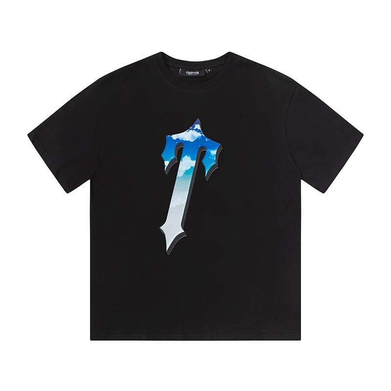 Gradient Letter Tiger Head Print Oversized Streetwear Tee Men Loose Fit Cotton Short Sleeve T-Shirt